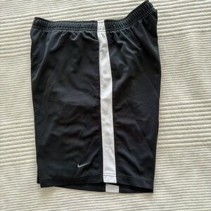 Nike Women's Black Athletic Shorts with White Stripe